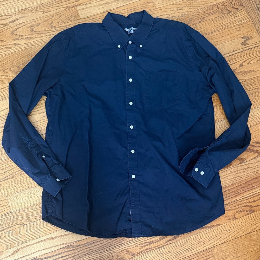 Eddie Bauer Dark Blue Casual Button-Down Shirt